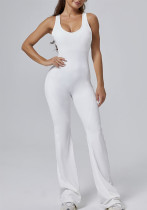 Women Yoga Sports Fitness One-piece Yoga Wear Bell Bottom Jumpsuit