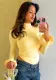 Women's Solid Color High Collar Lace Long U-Shaped Hem Elegant Short Top