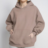 Autumn Loose Solid Color Hooded Pocket Fashion Hoodies
