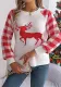 Autumn Winter Casual Plaid Deer Long Sleeve Pullover Sweater Christmas Women's Clothing