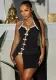 Women Sexy Halter Low Back Slit Slim Nightclub Dress