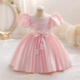 Girls Evening Dress Bow Princess Dress