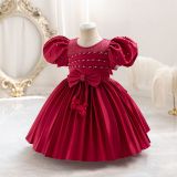 Girls Evening Dress Bow Princess Dress