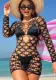 Women Fishnet Stockings Sleeve Hollow Mesh Dress Sexy Lingerie