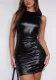 Women Pu Leather Sexy Bodycon Dress