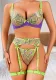 Women sexy contrast bra set star embroidery See-Through sexy lingerie set