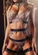 Women sexy Halter Neck leopard print pant garter set See-Through Mesh sexy lingerie set