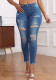 Women Ripped Denim Jeans Pants