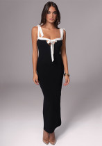 Women Fall sexy suspender sleeveless lace-up Bodycon dress