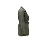 Plus Size Women's Autumn Winter Solid Turndown Collar Long Sleeve Button Long Casual Windbreaker Coat