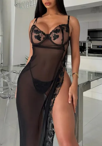 Sexy See Through Mesh Night Dress
