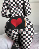 Women's Fashion Printed Long Sleeve Jumpsuit Sleep Onesie Pajamas