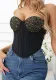 Sexy Sequined Patchwork Fishbone Tight Fitting Corset Ladies Vest