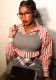 Women's Clothing Turndown Collar Autumn Winter Striped Two-Piece Long Sleeve Shirt