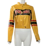Women street embroidery contrast color Crop Top jacket