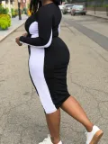 Plus Size Women v-neck Bodycon Dress