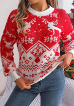 Christmas Women casual deer long-sleeved sweater
