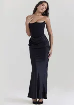 Summer Sexy Strapless Slim Long Dress