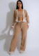 Autumn Winter Striped Knitting Casual Three-Piece Pants Set