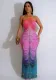 Women's Printed Fashion Sexy Slim Beaded Long Dress