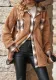 Women Single-breasted Turndown Collar Maxi Plaid Plush Coat