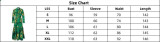Women's Autumn Turndown Collar Lace-Up Fashion Print Long Sleeve Maxi Dress