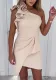 Women's Summer Fashion Slash Shoulder Ruffle Bodycon Chic African Dress