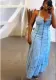 Summer Strap Low Back High Waist Zipper Slim Denim Dress