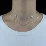 Heart-Shaped Zircon Pendant Necklace Clavicle Chain
