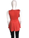 Women's Summer Ruffle Sleeveless Slim Waist Top