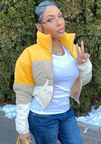 Women Contrast Print Padded Jacket