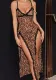 Women sexy leopard print slit suspender nightdress Sexy Lingerie Two Piece Set