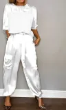 Women half-sleeved Top and long pants Two Piece Set