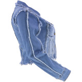 Women's Autumn Winter Denim Coat Long Sleeve Jacket Top
