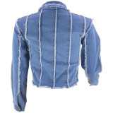 Women's Autumn Winter Denim Coat Long Sleeve Jacket Top