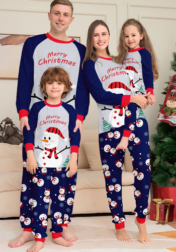 Christmas Family Wear White Snowman Pajama Set