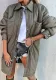 Women Turndown Collar Long Sleeve Jacket