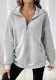 Autumn Winter Fashion Zipper Turndown Collar Solid Color Casual Women Top