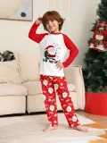 Christmas Family Wear Santa Claus Print Round Neck Pajama Set