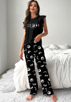 Flying Sleeve T-Shirt Trousers Women's Home Clothes  Summer Pajamas