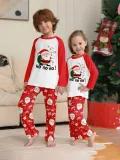 Christmas Family Wear Santa Claus Print Round Neck Pajama Set