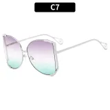 Women Large Frame Metal Sunglasses Sunglasses