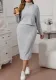 Women's Winter Long-Sleeved Solid Color Knitting High-Neck Plus Size Two-Piece Skirt Set