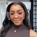 Women Large Frame Metal Sunglasses Sunglasses