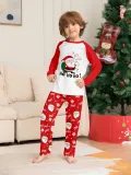Christmas Family Wear Santa Claus Print Round Neck Pajama Set