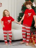 Christmas Family Wear Deer Short Sleeve Print Pajama Set