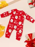 Christmas Family Wear Santa Claus Print Round Neck Pajama Set