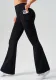 Women Bell Bottom Sports Yoga Fitness Pocket Wide-leg Pants