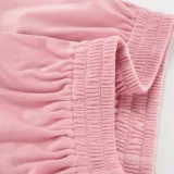 Pink Fashion Sports Suit Autumn Winter Zipper Turndown Collar Two-Piece Women Pants Set
