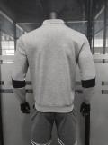 Autumn Winter American Turndown Collar Buttoned Long-Sleeved Men's T-Shirt Loose Color Matching Shirt